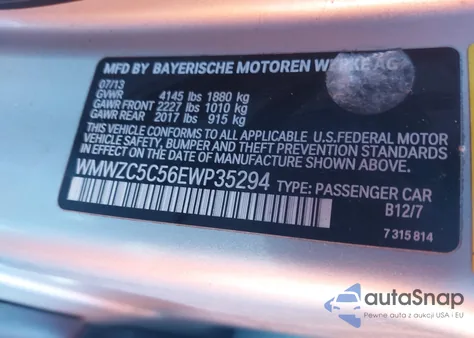 2014 Mini Countryman Cooper S z USA, uszkodzony, nr VIN WMWZC5C56EWP35294